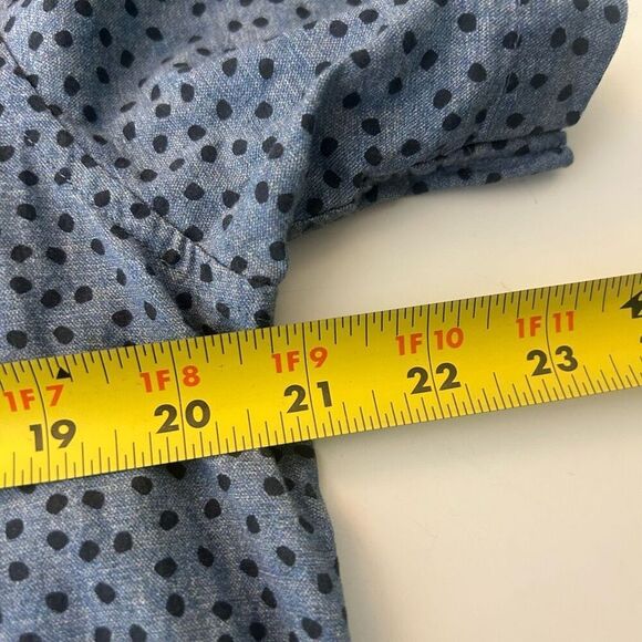 John Varvatos USA Men’s M Blue Polka Dot Short Sleeve Shirt Cotton Button Front - Picture 8 of 10